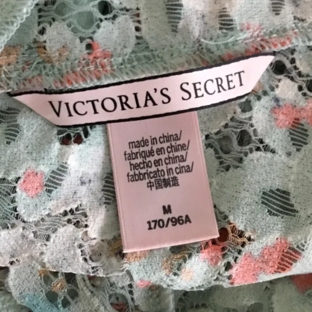 VICTORIA’S Secret Eyelet Silver Sea Floral Full Lace Romper Lingerie Size Medium - Picture 4 of 12
